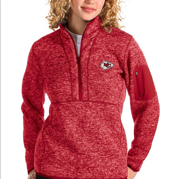 Antigua Jackets & Blazers - Women's Antigua KC Chiefs Half-Zip Pullover Jacket